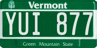 VT license plate YUI877