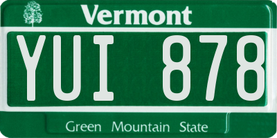 VT license plate YUI878