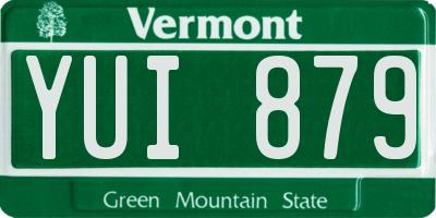 VT license plate YUI879