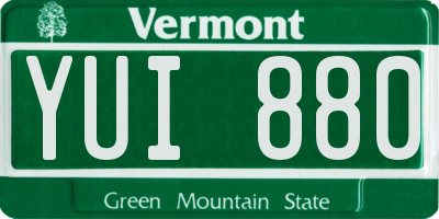 VT license plate YUI880