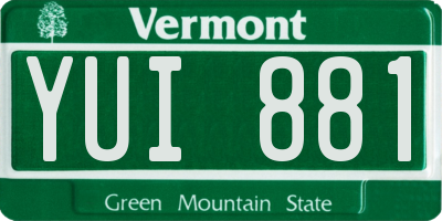 VT license plate YUI881