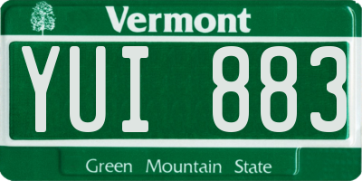 VT license plate YUI883