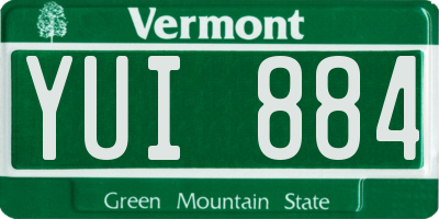 VT license plate YUI884