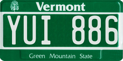 VT license plate YUI886