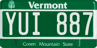 VT license plate YUI887