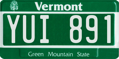 VT license plate YUI891