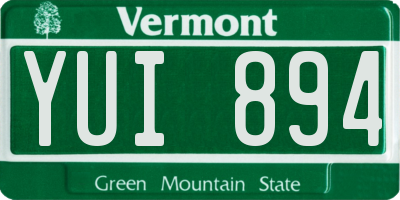 VT license plate YUI894