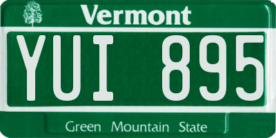 VT license plate YUI895