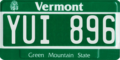 VT license plate YUI896
