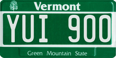 VT license plate YUI900