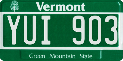 VT license plate YUI903