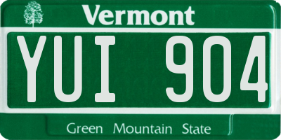 VT license plate YUI904