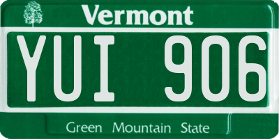 VT license plate YUI906