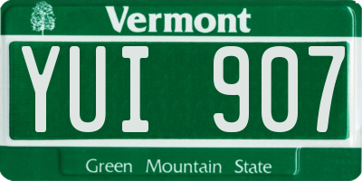 VT license plate YUI907