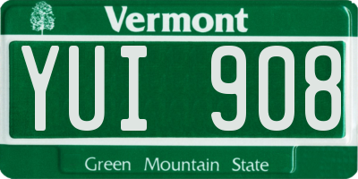 VT license plate YUI908