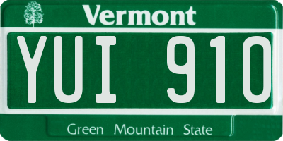 VT license plate YUI910