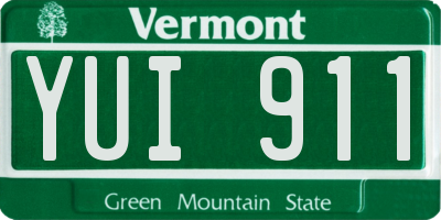 VT license plate YUI911