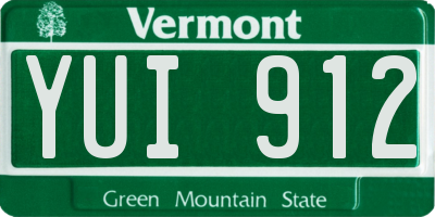 VT license plate YUI912