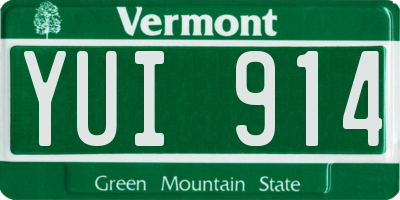 VT license plate YUI914