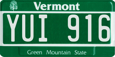 VT license plate YUI916