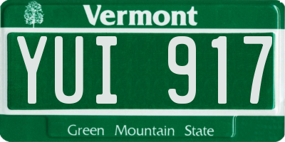 VT license plate YUI917