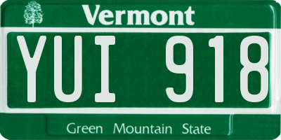 VT license plate YUI918