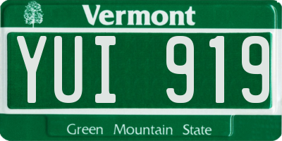 VT license plate YUI919