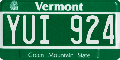 VT license plate YUI924