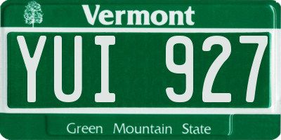 VT license plate YUI927