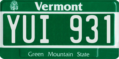 VT license plate YUI931