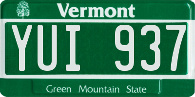 VT license plate YUI937