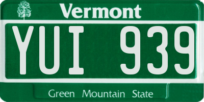 VT license plate YUI939
