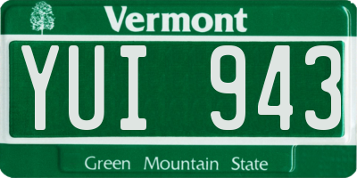 VT license plate YUI943