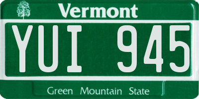 VT license plate YUI945