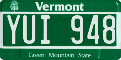 VT license plate YUI948