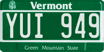 VT license plate YUI949