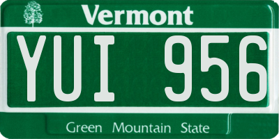 VT license plate YUI956