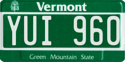 VT license plate YUI960