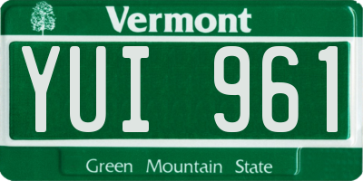 VT license plate YUI961
