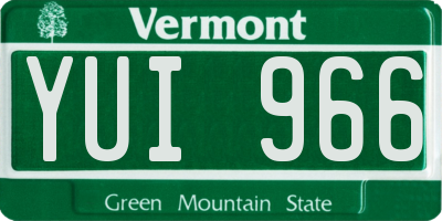 VT license plate YUI966