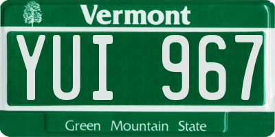 VT license plate YUI967