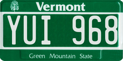 VT license plate YUI968