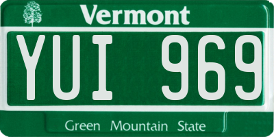 VT license plate YUI969