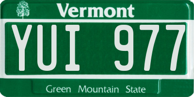 VT license plate YUI977