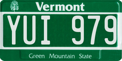 VT license plate YUI979