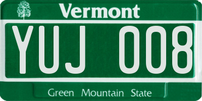 VT license plate YUJ008