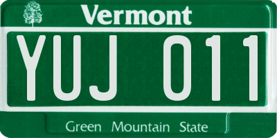 VT license plate YUJ011
