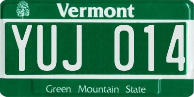 VT license plate YUJ014