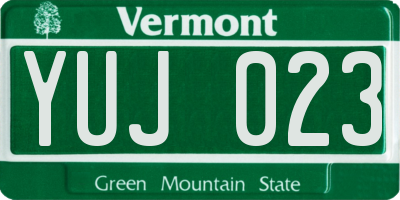 VT license plate YUJ023