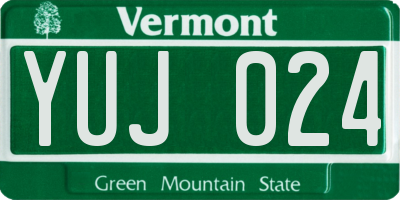 VT license plate YUJ024